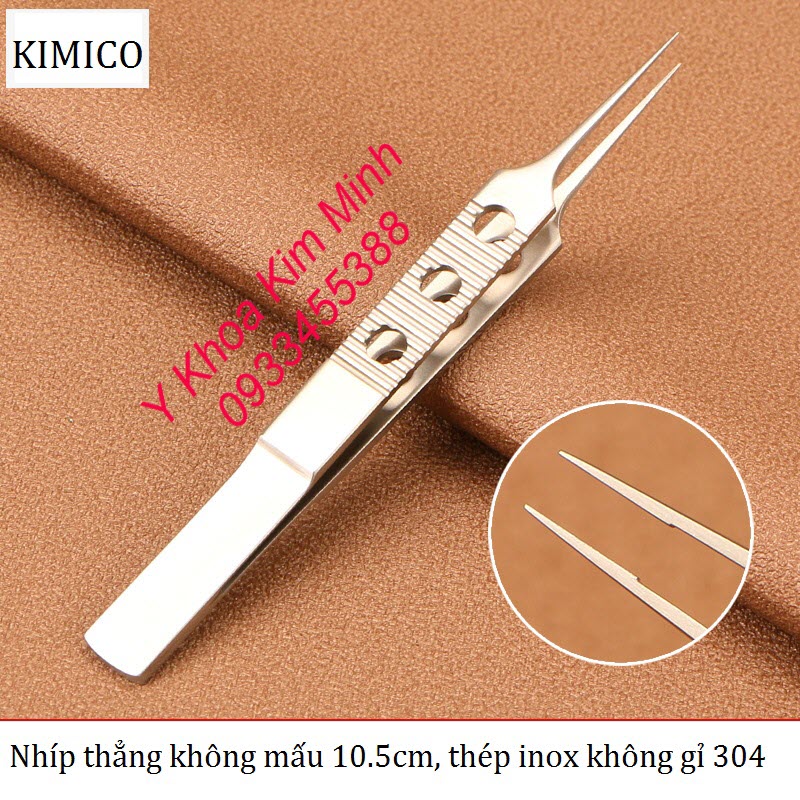 Nhíp thăng 10.5cm thép không gỉ 304 dùng phẫu thuật mí mắt, tạo mắt 2 mí, gắp mỡ mí mắt
