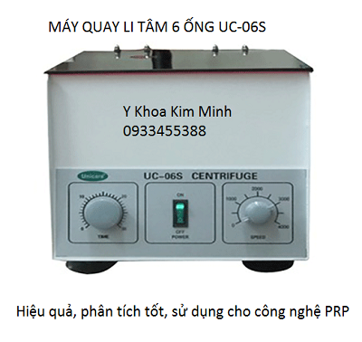 Máy li tâm 6 ống tách huyết tương tiểu cầu PRP - Y khoa Kim Minh Dia chi noi ban may li tam 6 ong UC-06S dung tacch huyet tuong tieu cau PRP - Y khoa Kim Minh