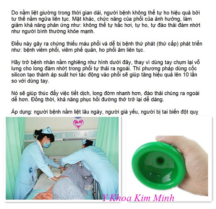 Chén silicon massage lưng ngực cho người bệnh tai biến, giúp long đờm nhớt thoát ra ngoài - Y khoa Kim Minh