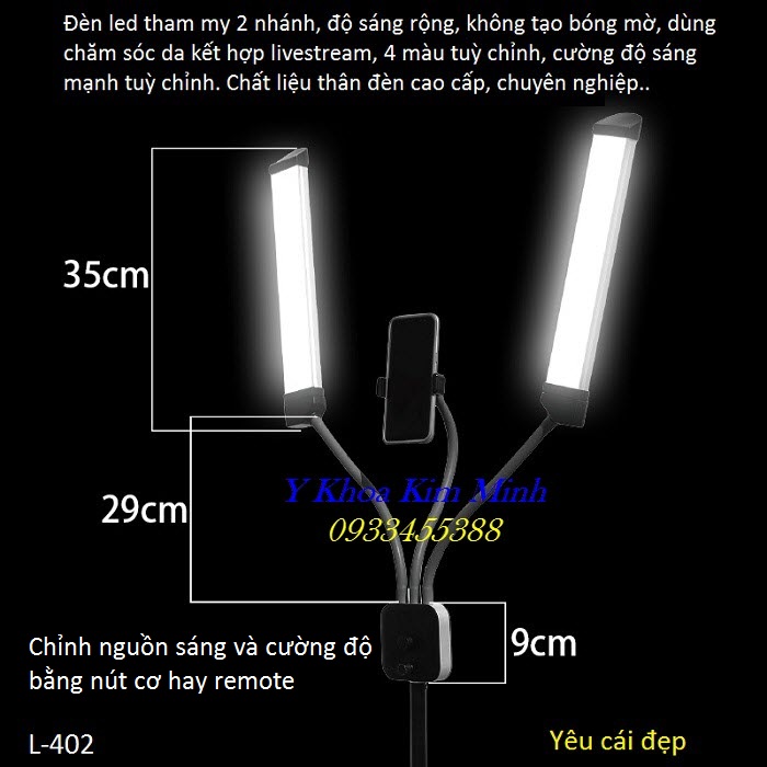 Den Led spa livstream 2 bong L-402 ban o dau tai Tp Ho Chi Minh - Y Khoa Kim Minh