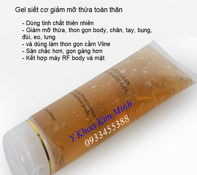 Địa chỉ bán gel chạy máy massage RF giảm mỡ body, mỡ mặt, Vline - Y Khoa Kim Minh