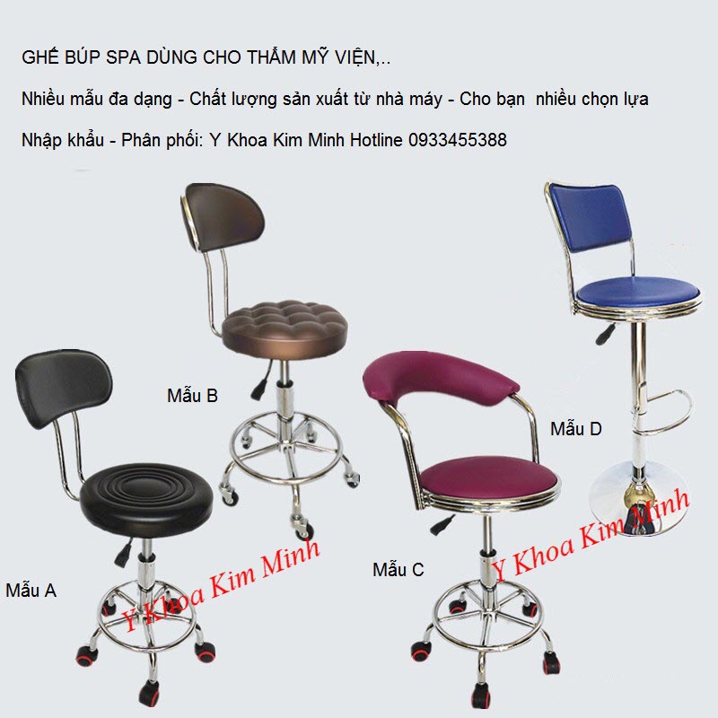 Nhập khẩu, phân phối, bán ghế búp cho nhân viên spa ngồi - Y Khoa Kim Minh 0933455388