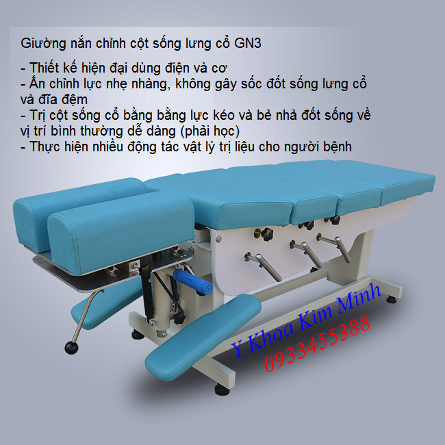 Thiết bị vật lý trị liệu, giường nắn cột sống lưng cổ GN3 - Y Khoa Kim Minh