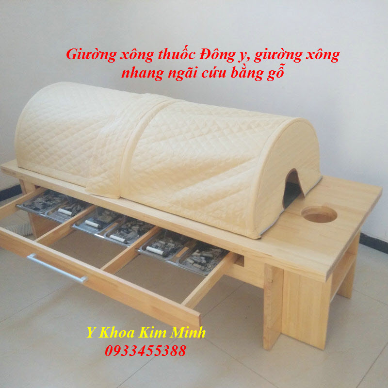 Nơi bán giường xông thuốc Đông y chữa bệnh làm bằng gỗ - Y Khoa Kim Minh 0933455388