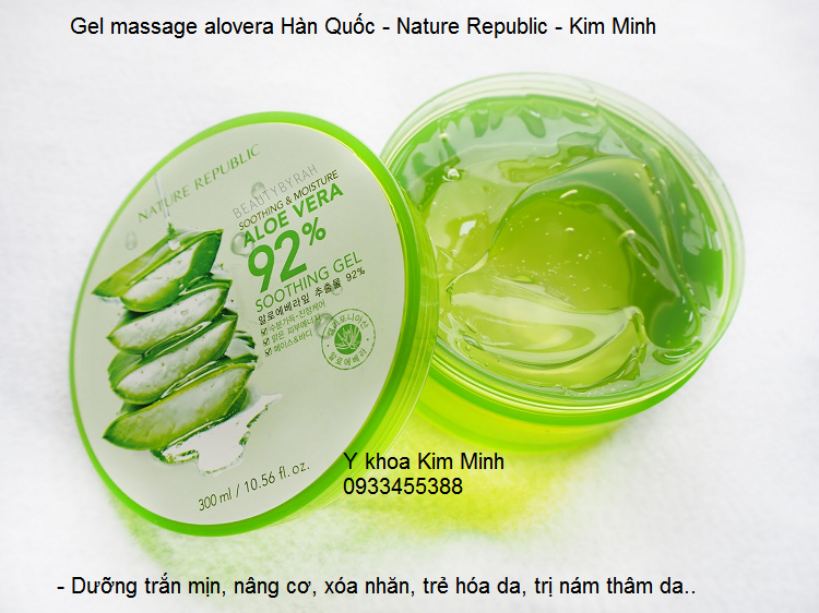 Noi ban gel massage mat alovera Han quoc duong da trang min tre hoa da Nature Republic Y khoa Kim Minh ban tai tp hochiminh