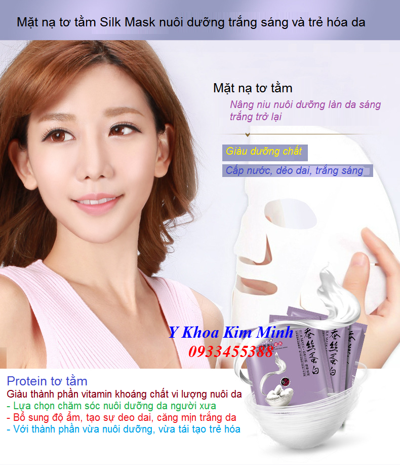 Nơi bán mặt nạ tơ tằm Silk Mask dưỡng trắng sáng mịn da - Y Khoa Kim Minh 0933455388