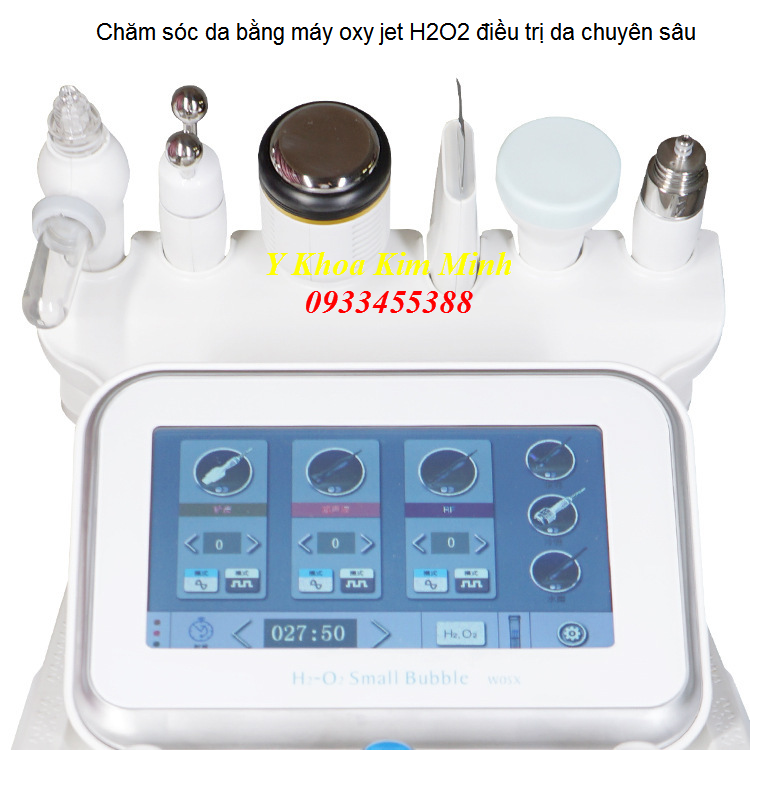 Màn hình cảm ứng, dễ sử dụng 6 chức năng - Máy oxy jet H2O2 May cham soc da oxy jet H2O2 Kim Minh - 0933455388
