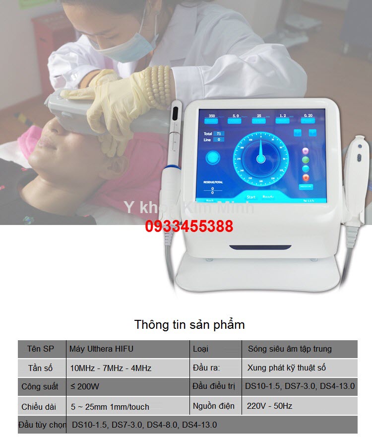 Trẻ hóa da, căng da, nâng cơ công nghệ HIFU SMAS V-258 - Y khoa Kim Minh Noi ban may dieu tri da HIFU V-258 tai tp hcm - Y khoa Kim Minh
