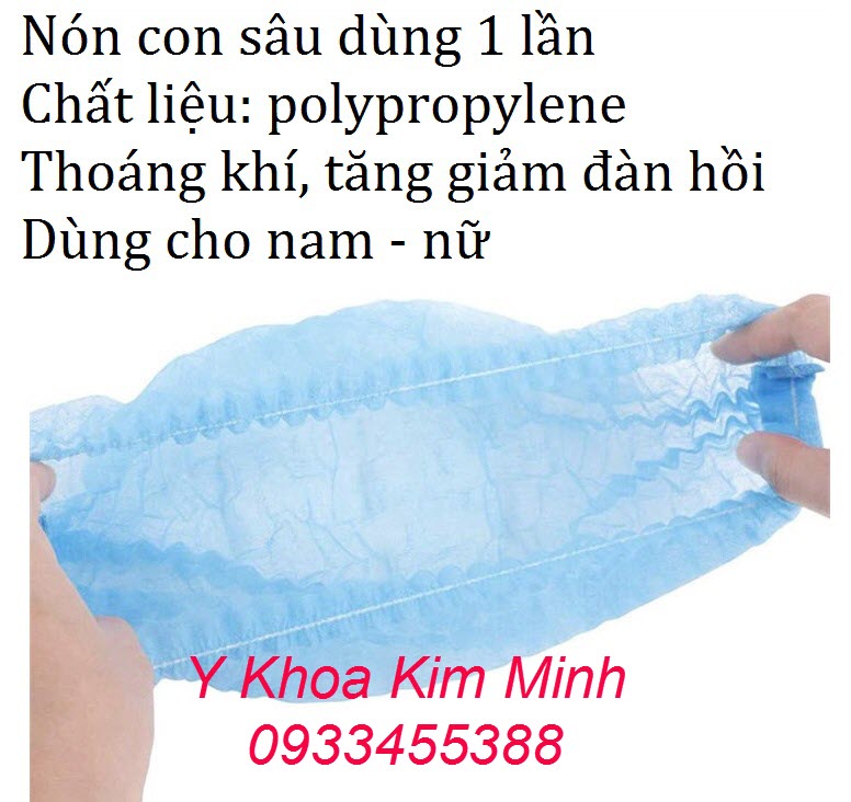 Nón con sâu tiệt trùng dùng trong y tế, phẫu thuật thẩm mỹ