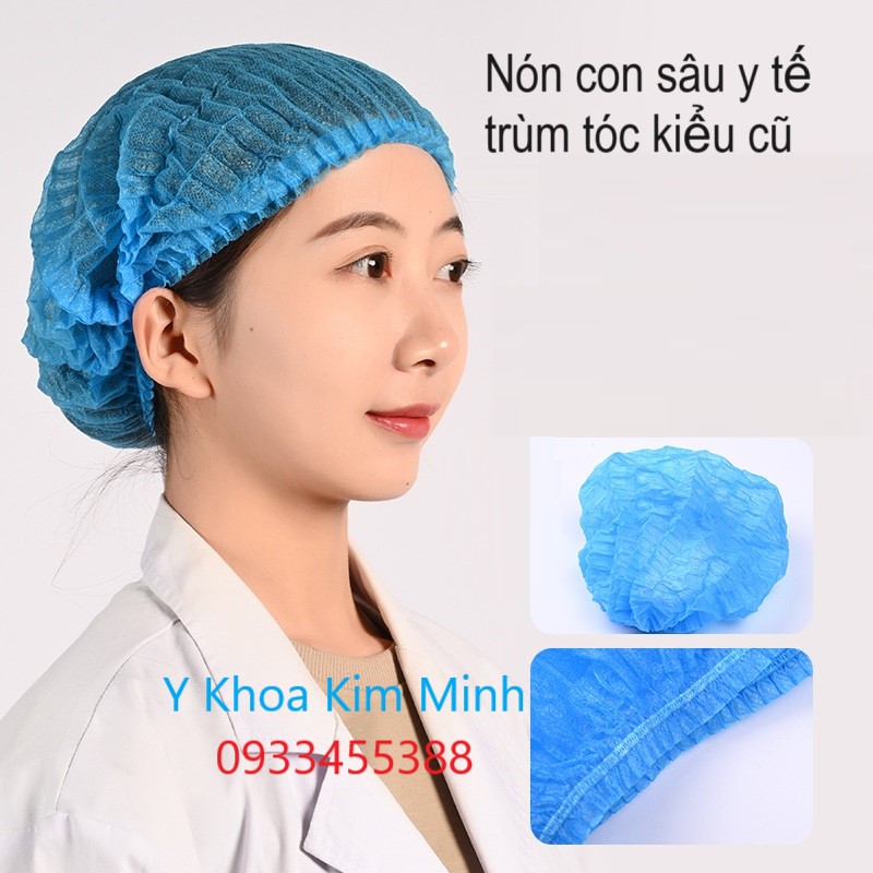 Nón con sâu trùm đầu tóc y tế kiểu cũ