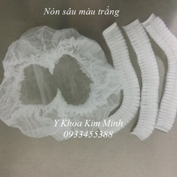 Nón sâu trùm tóc màu trắng - Y Khoa Kim Minh 0933455388