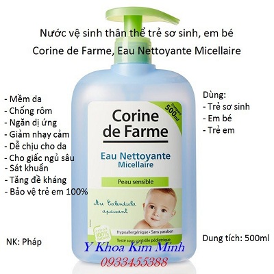 Nước rửa tay nhanh sát khuẩn cho trẻ sơ sinh, trẻ em Corine de Farme - Y khoa Kim Minh Nước rửa tay sát khuẩn cho trẻ sơ sinh, trẻ em, cho bé hàng ngày Corine de Farme nhập Pháp - Y Khoa Kim Minh