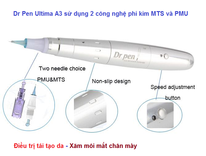 Dr Pen Ultima A3 PMU và MTS lăn kim tai tao da va xam moi mat chan may - Y Khoa Kim Minh