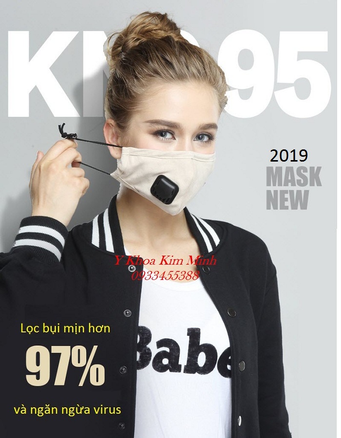 Khẩu trang vải 4 lớp có van lọc khí bụi mịn PM2.5 bán giá sỉ tại Y khoa Kim Minh