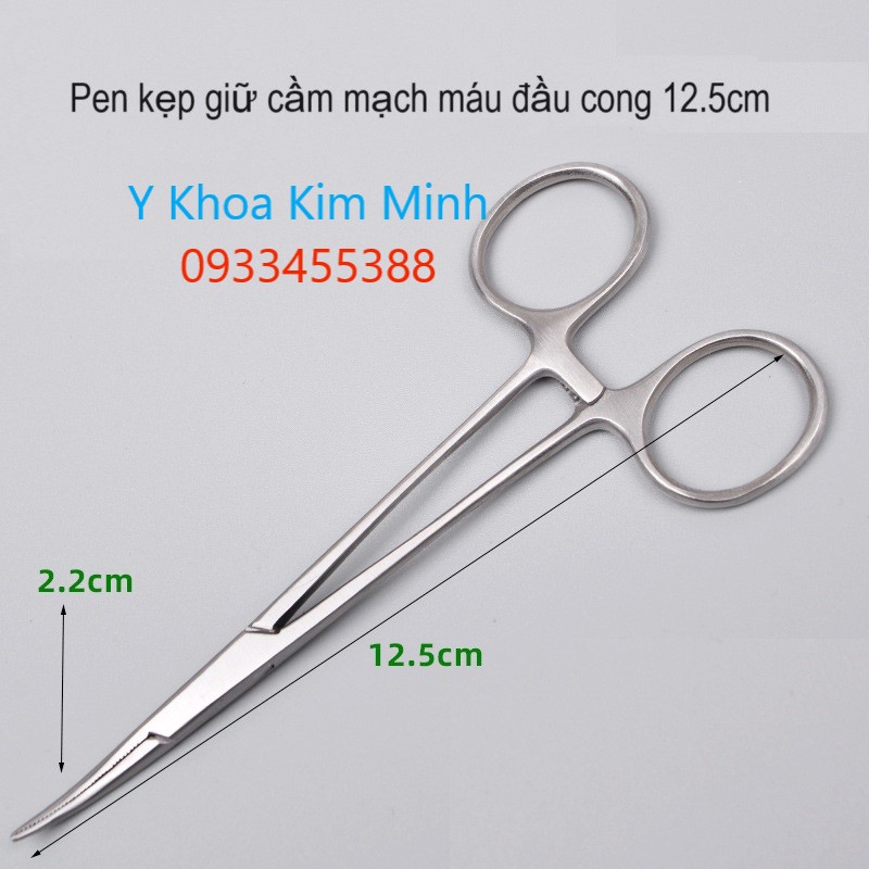 Pen kẹp giữ cầm mạch máu đầu cong dài 12.5cm