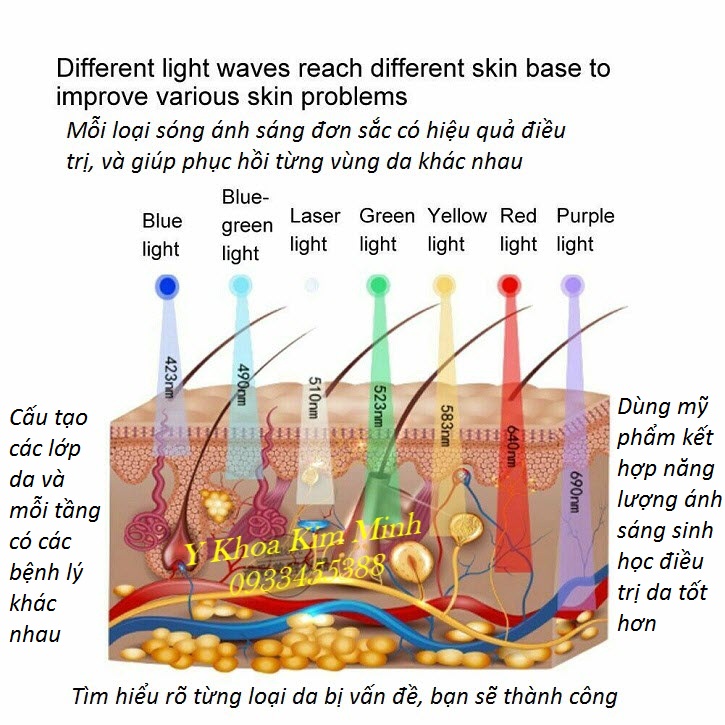 Vòm ánh sáng sinh học Bio Led Dome có tác dụng điều trị chăm sóc da nám và làm trắng da rất rõ ràng - Y Khoa Kim Minh