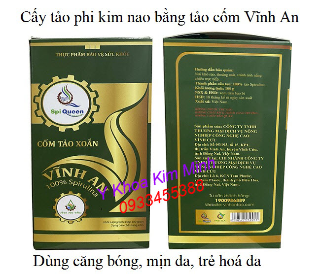 Cốm tảo xoắn Vĩnh An dùng phi kim nano trẻ hoá da - Y khoa Kim Minh Công nghệ chăm sóc da bằng phi kim cấy tảo cốm Vĩnh An - Y Khoa Kim Minh