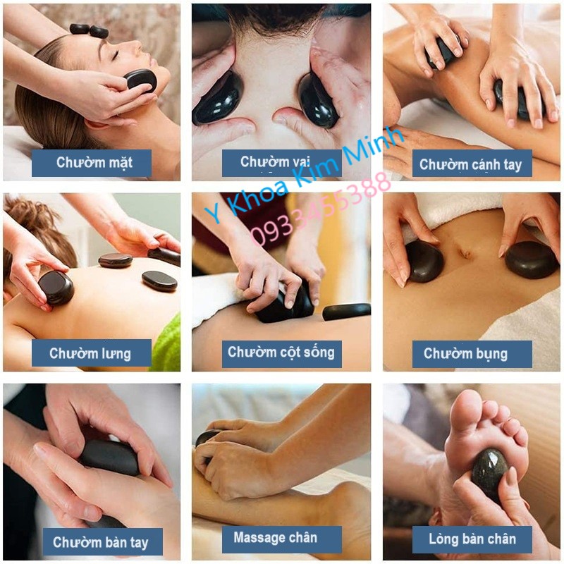 Phương pháp dùng đá nóng massage chườm body, facial