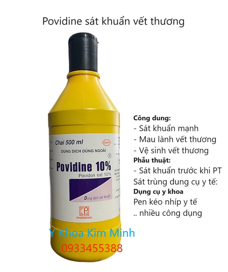 Povidine dùng sát khuẩn vết thương tránh nhiễm trùng, chăm sóc người bệnh tại nhà
