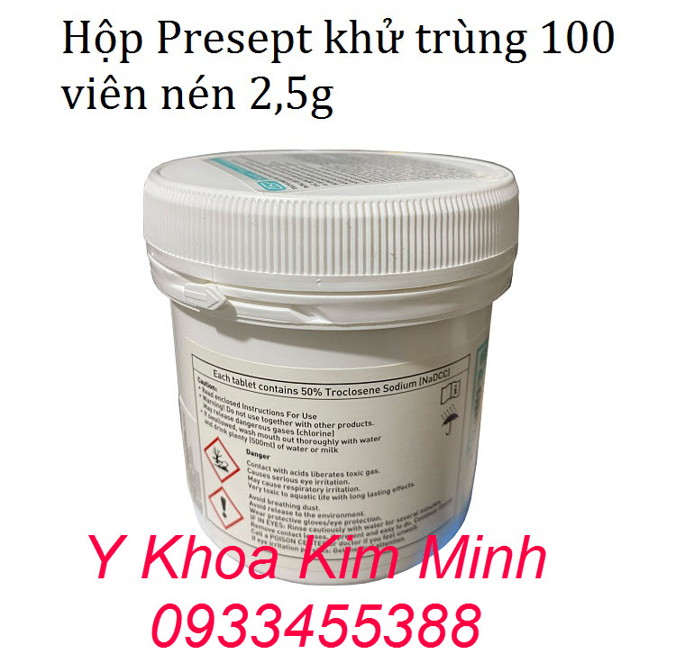 Presept là viên khử trùng đa năng: ngâm dụng cụ, thiết bị y tế, dùng lau sàn nhà, thật sự hiệu quả Presept khử trùng phòng dùng trong y tế