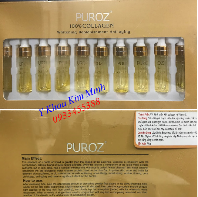 Cong thuc cham soc da mat bang huyet thanh collagen tuoi Puroz Phap ban tai Tp Ho Chi Minh - Y Khoa Kim Minh