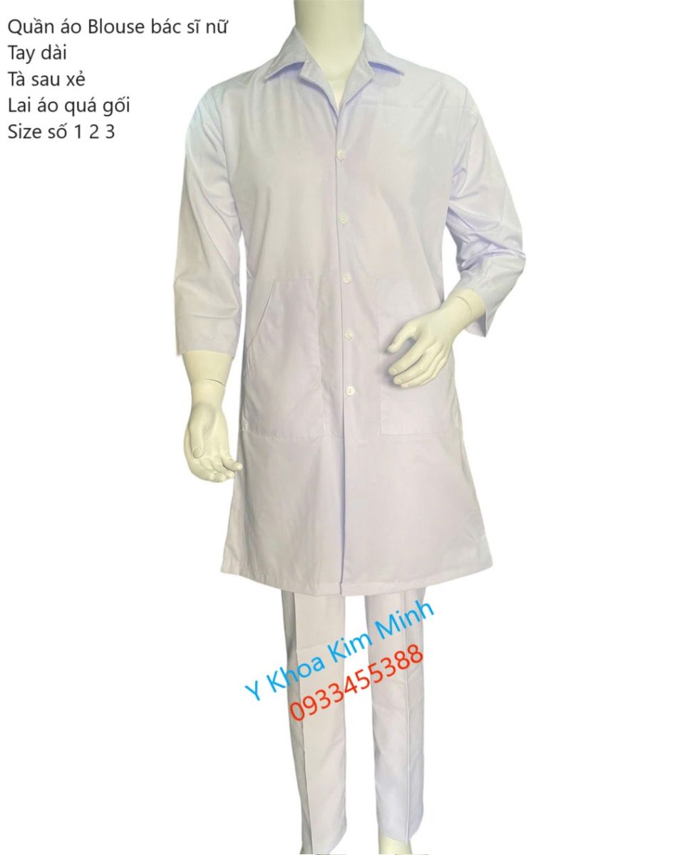 Áo quần blouse bác sĩ nữ tay dài bán giá sỉ ở Tp.HCM