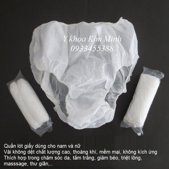Quần lót giấy dùng cho spa thẩm mỹ viện tắm trắng và massage thư giãn - Y Khoa Kim Minh 0933455388