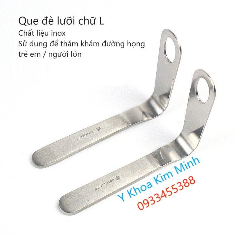 Que đè lưỡi chữ L bằng inox mã số H34650 bán ở Y khoa Kim Minh