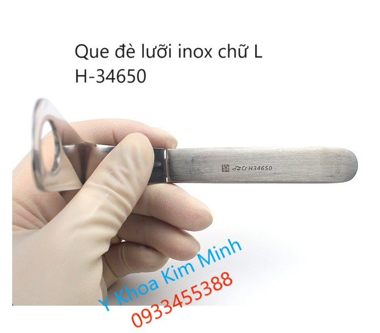 Que đè lưỡi bằng inox chữ L dùng khám bệnh cho người lớn trẻ em tại bệnh viện phòng khám