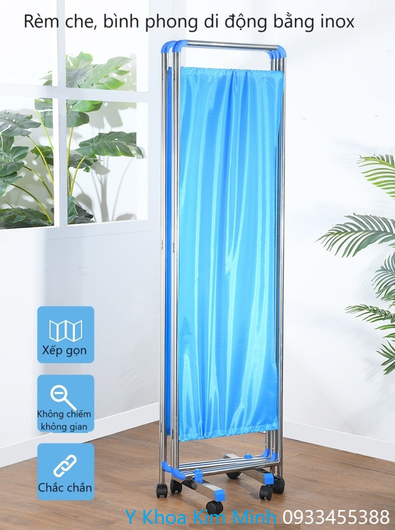 Bình phong di động băng inox 4 cánh