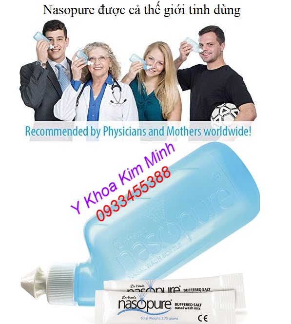 Bình rửa mũi chữa nghẹt mũi cho trẻ em, người lớn nhập Mỹ Nasopure - Y Khoa Kim Minh