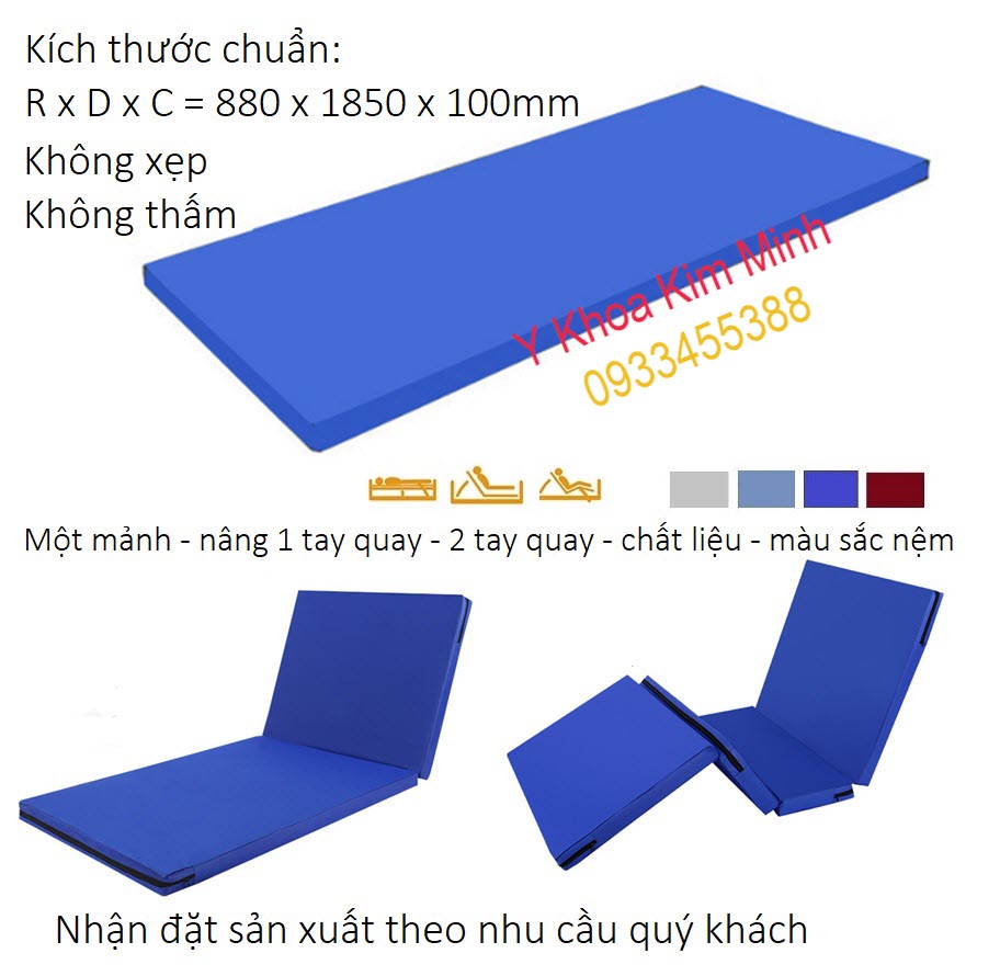 Sản xuất nệm y tế không xẹp không thấm kích thước chuẩn giường nằm người bệnh