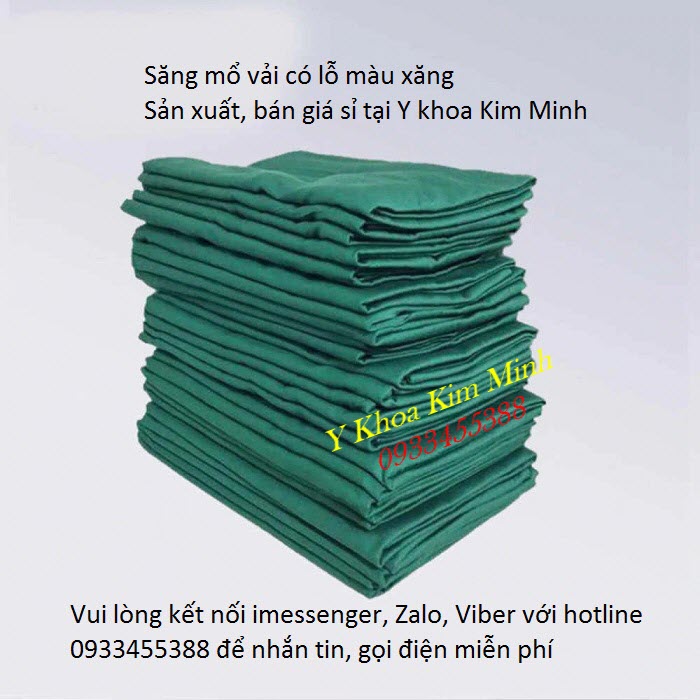 Địa chỉ công ty sản xuất bán giá sỉ săng mổ vải có lỗ màu xanh lá tại Tp Hồ Chí Minh - Y khoa Kim Minh