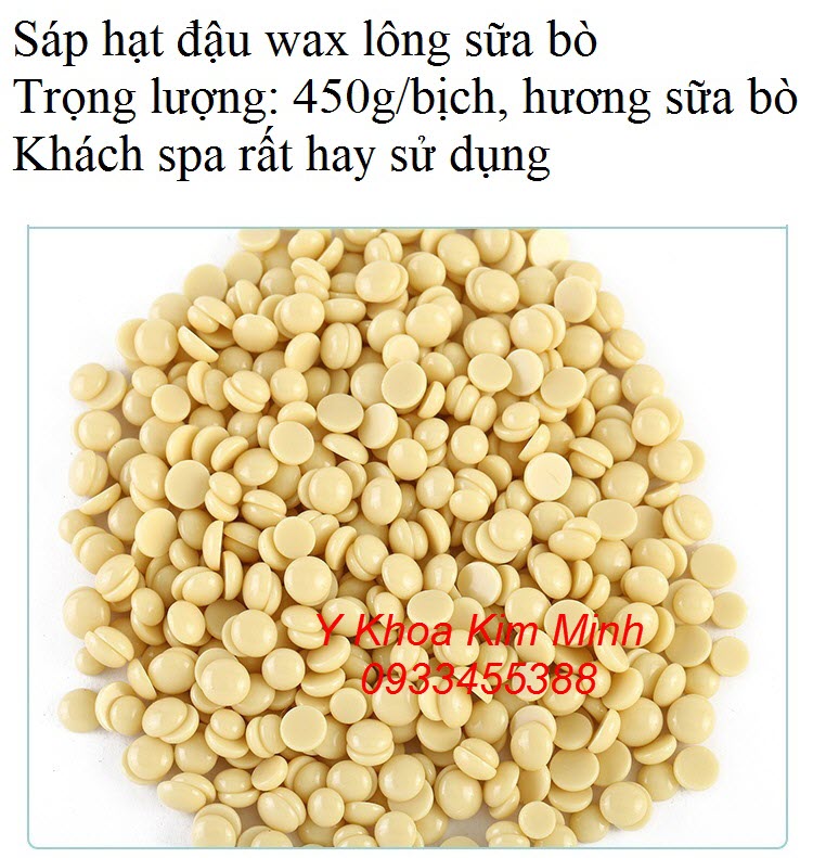 Sáp wax lông hạt đậu 450g/bịch hương sữa bò, khách spa hay sử dụng - Y Khoa Kim Minh
