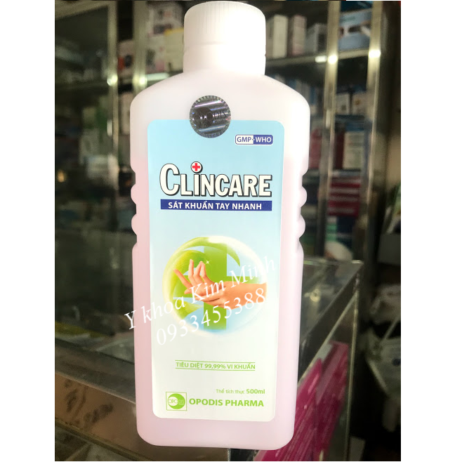Dung dich rua tay nhanh sat khuan clincare 500ml dang ban tai Tp Ho Chi Minh - Y Khoa Kim Minh 0933455388