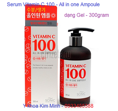 Serum Vitamin C 100 trắng mịn da tức thì 300ml Nhập khẩu Hàn Quốc - Y khoa Kim Minh Serum vitamin C 100 trắng mịn da tức thì 300ml nhập Hàn Quốc - Y khoa Kim Minh