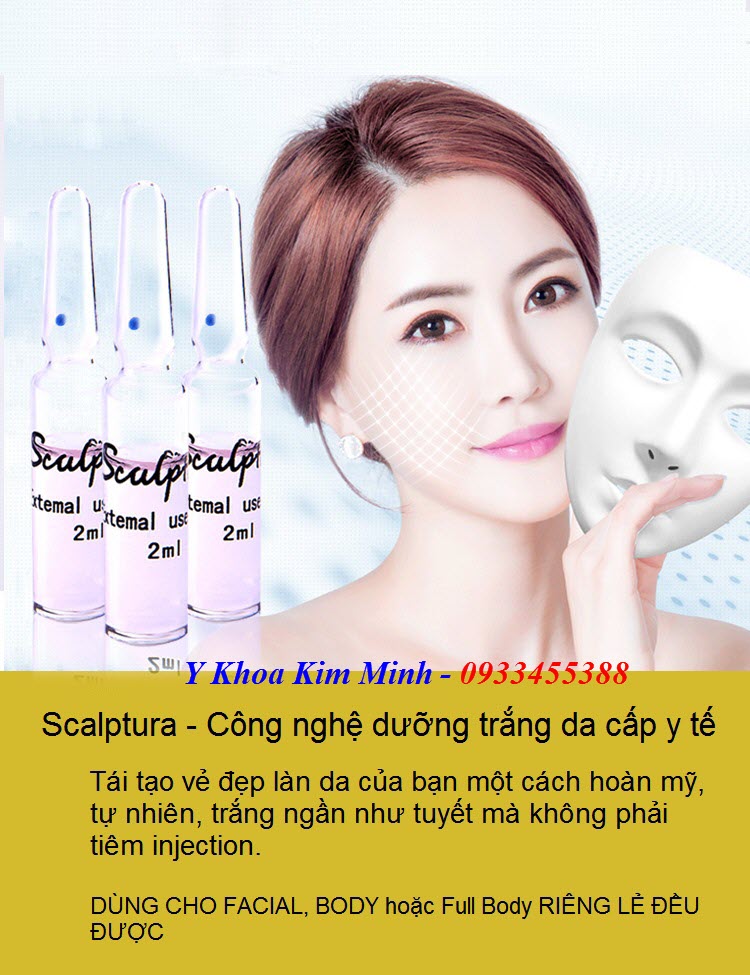 Serum dưỡng trắng da mặt và body theo công thức sinh học đặc biệt giúp làn da trắng ngần như tuyết Scalptura Thụy Sỹ - Y Khoa Kim Minh 0933455388