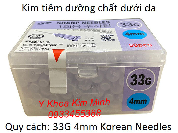 Kim dùng tiêm tế bào gốc của Hàn Quốc 33G 4mm Hàn Quốc - Y Khoa Kim Minh
