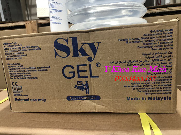 Sky Gel Malaysia 5 lít dùng cho máy thẩm mỹ, là một loại gel siêu âm trắng chất lượng - Y Khoa Kim Minh