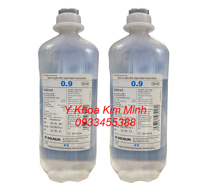 Sodium Natri Cloride 0.9% B.Braun của Đức 500ml/chai bán giá sỉ tại Y khoa Kim Minh