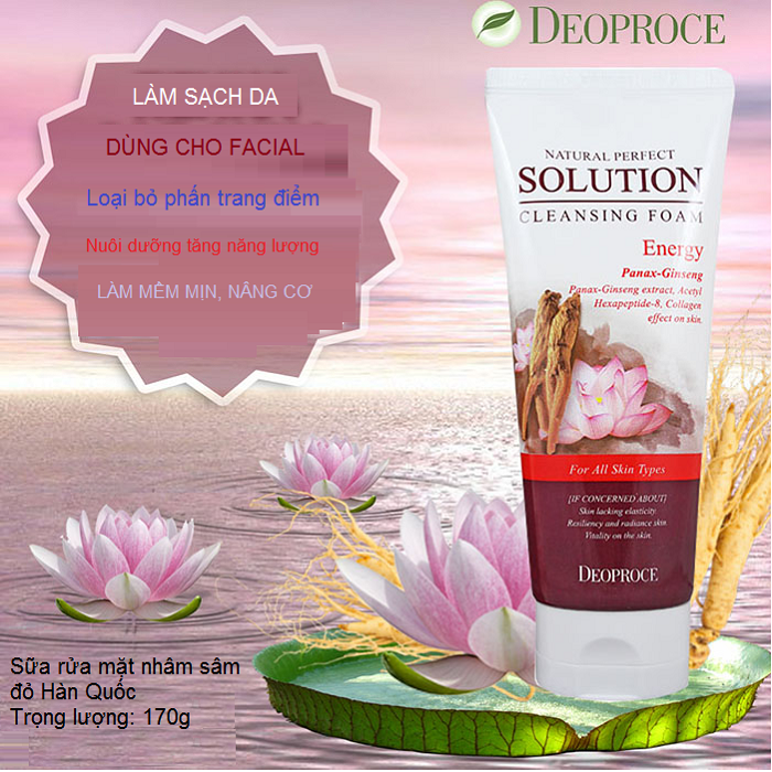 Sữa rửa mặt Hàn Quốc, sữa rửa mặt nhâm đỏ làm sạch da, loại bỏ phấn trang điểm - Y khoa Kim Minh 0933455388