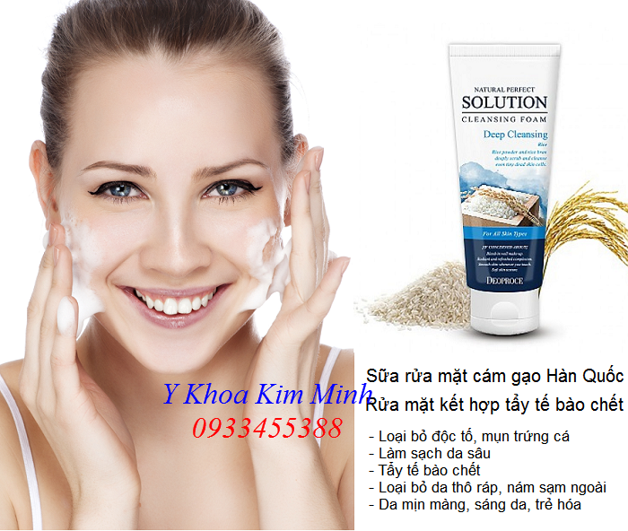 Sữa rửa mặt cám gạo Hàn Quốc Rice Deoproce - Y Khoa Kim Minh