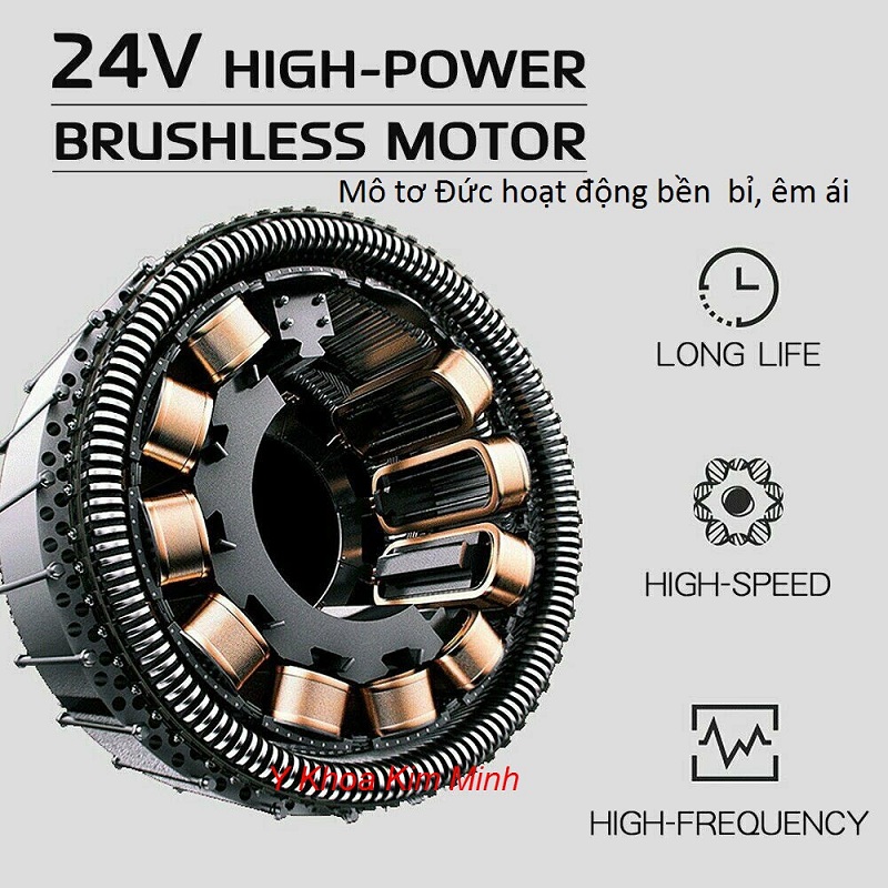 Súng masage gun Phoenix A1 có 9 đầu điều trị sử dụng motor công nghê Đức