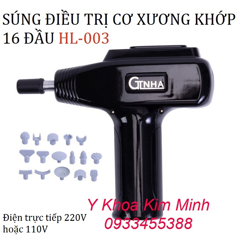 Súng massage điều trị cơ xương khớp 16 dầu bán tai Y Khoa Kim Minh