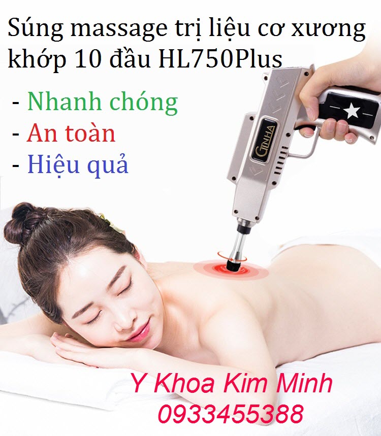 Súng massage trị liệu cơ xương khớp và thần kinh cột sống HL750plus