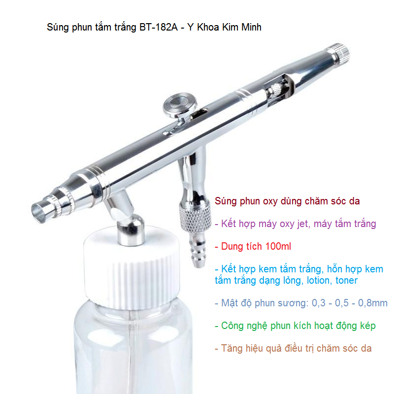 Súng phun oxy dùng cho máy tắm trắng, máy oxy jet BT-182A bán tại Tp Ho Chi Minh - Y Khoa Kim Minh 0933455388