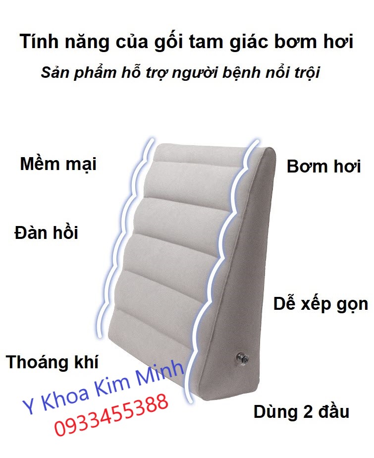 Tính năng của gối tam giác bơm hơi