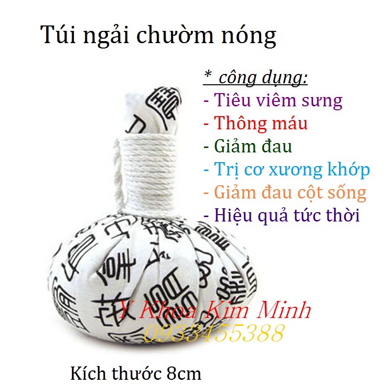 Túi ngải chườm nóng chữa bệnh và phục hồi chức năng