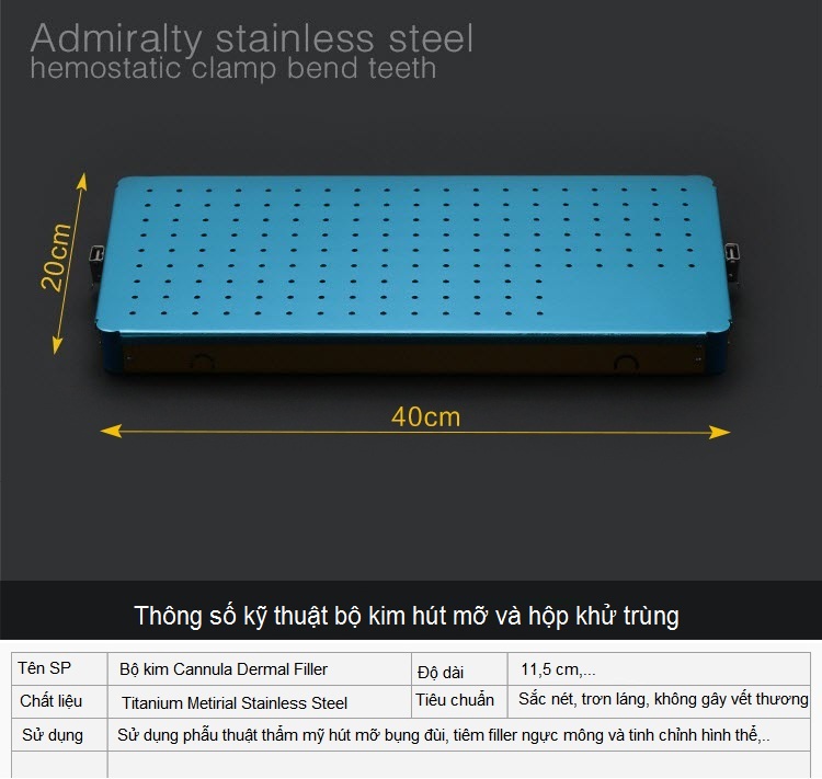 Thong so ky thuat bo kim dau tu cannula dung hut mo bung va tiem filler 14 bo - Y Khoa Kim Minh 0933455388