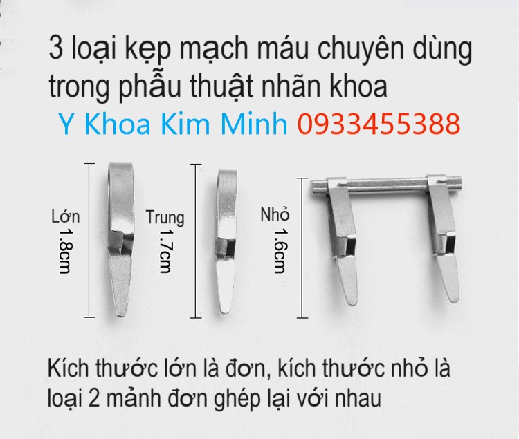 Thông số kỹ thuật kiềm kẹp mạch máu dùng trong nhãn khoa bulldog